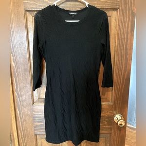 Express Black 3/4 Sleeve Dress